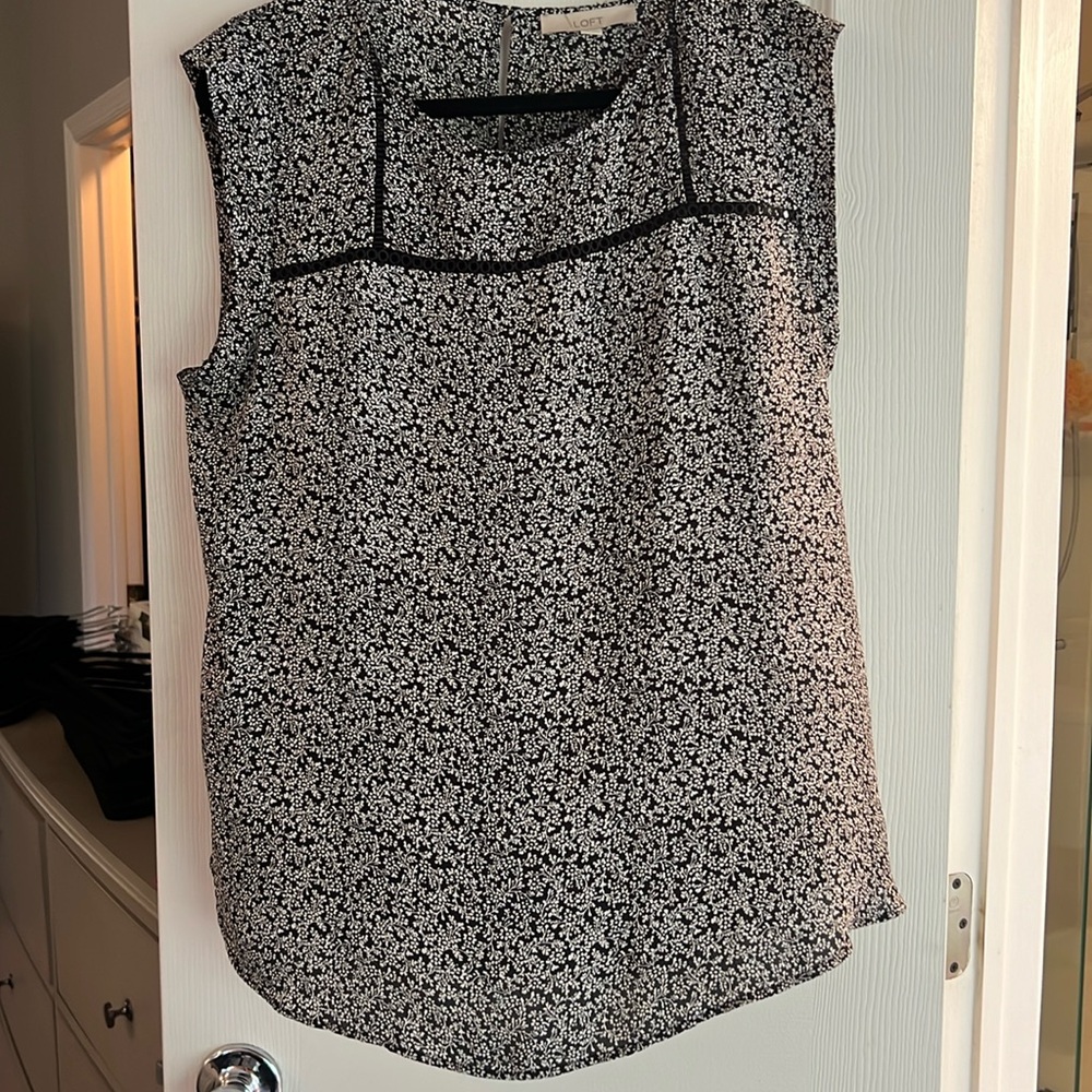 Loft blouse with open stitching detail